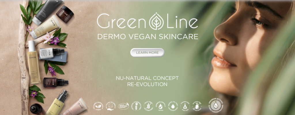 exel green line, dermo vegan skincare voor postpartum relaxation facial